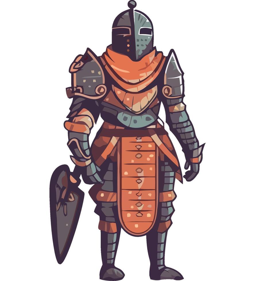 An illustration of a knight in armor vector