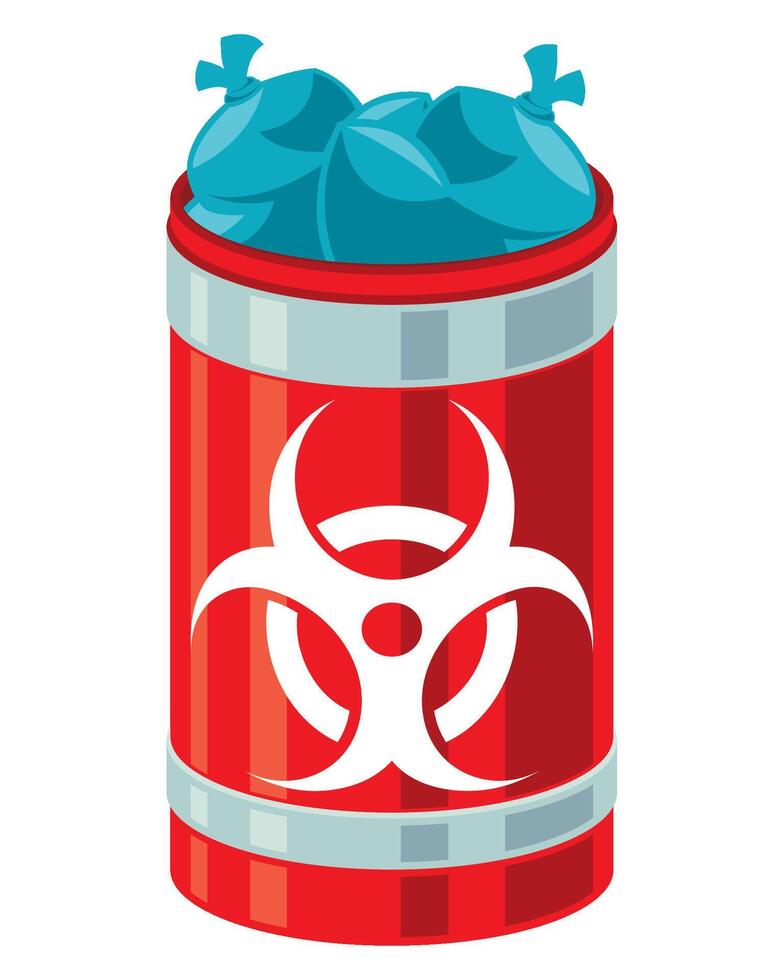 A red can with biohazard symbol vector