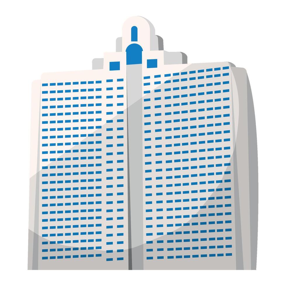 A building with a blue window on top vector