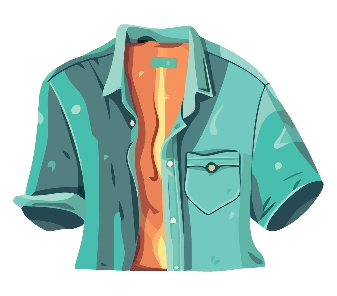 An illustration of a shirt with a pocket vector