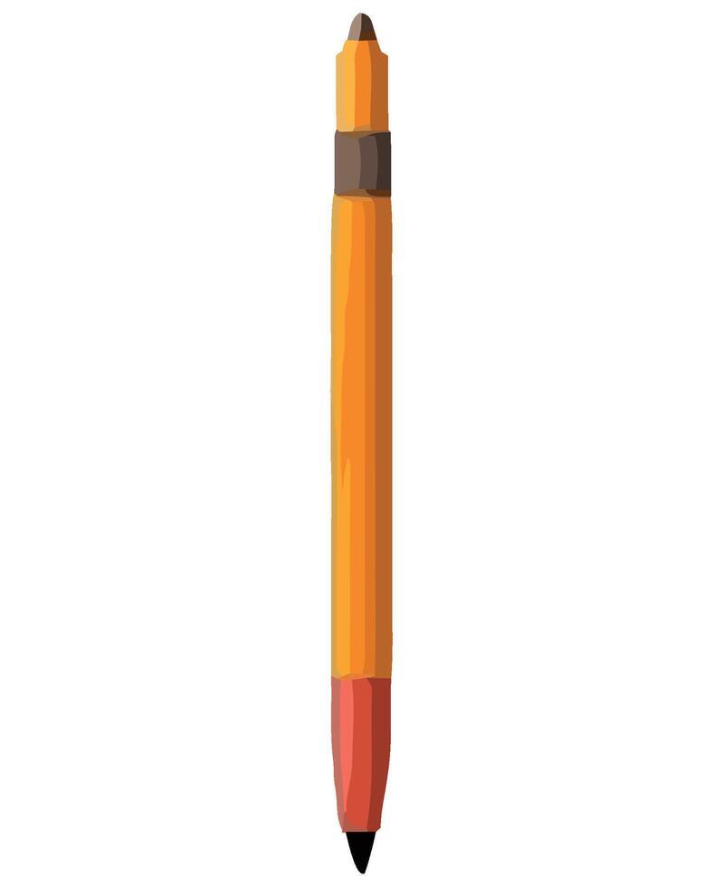 A pencil with a black tip and a red tip vector
