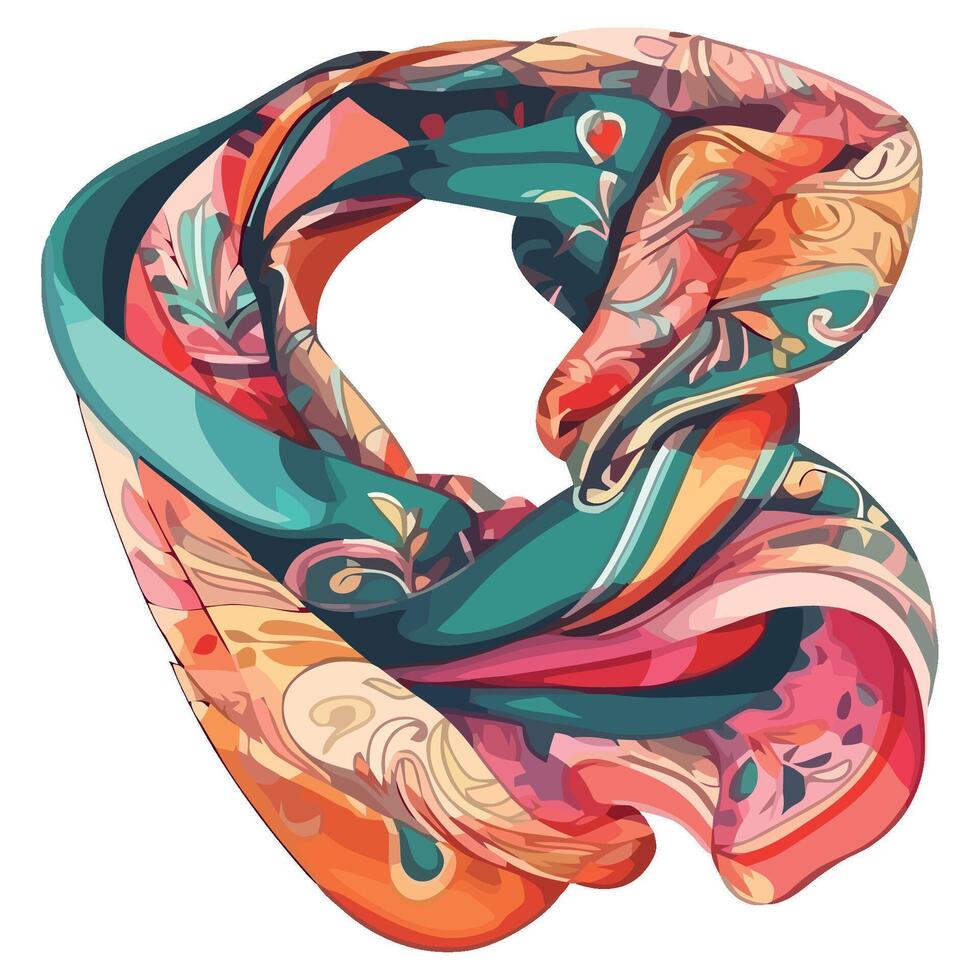 A colorful scarf with a pattern vector