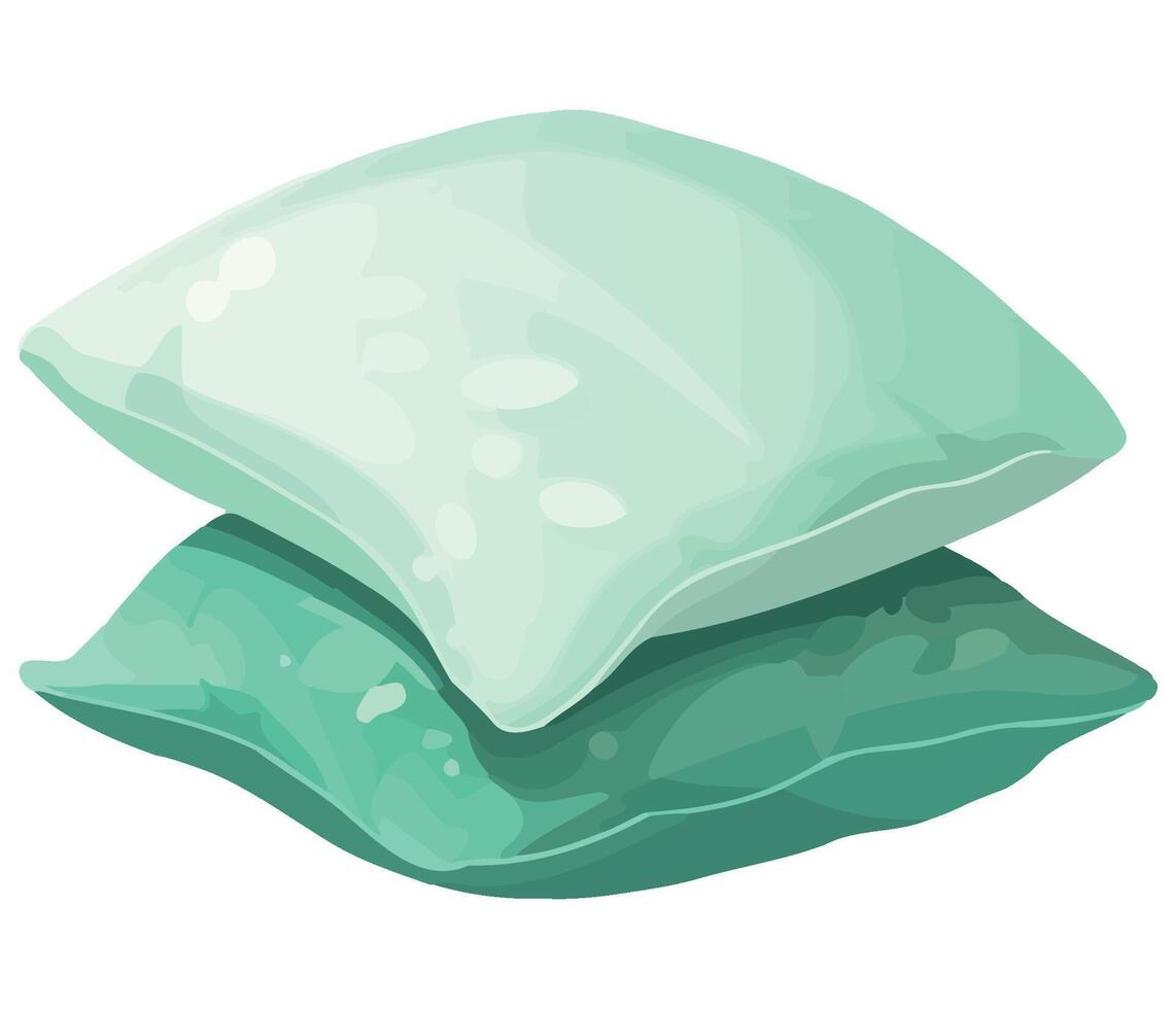 Pillows with green color on white background vector