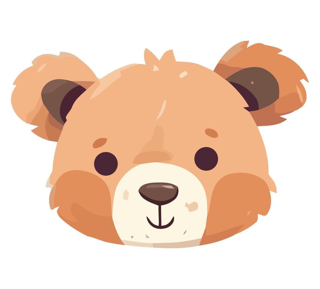 A cartoon bear head with a big nose vector