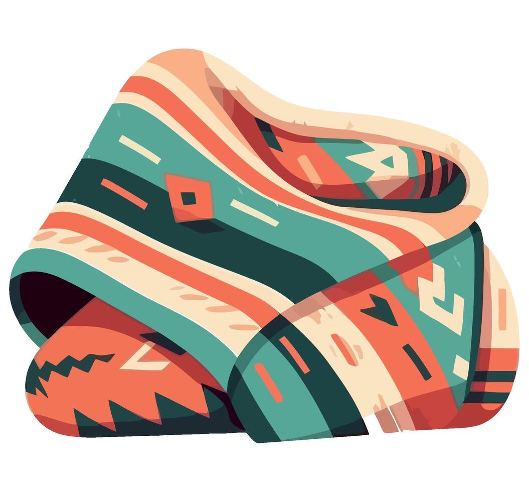 A colorful blanket with a pattern on it vector