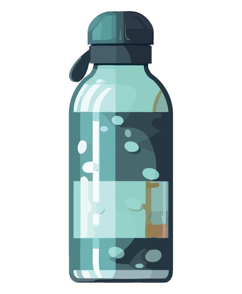 Water bottle with water and bubbles illustration vector