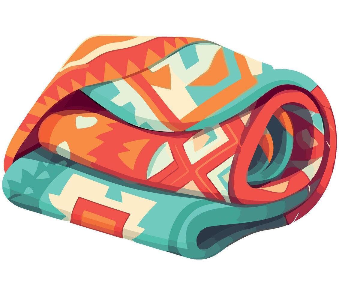A colorful blanket with a pattern on it vector