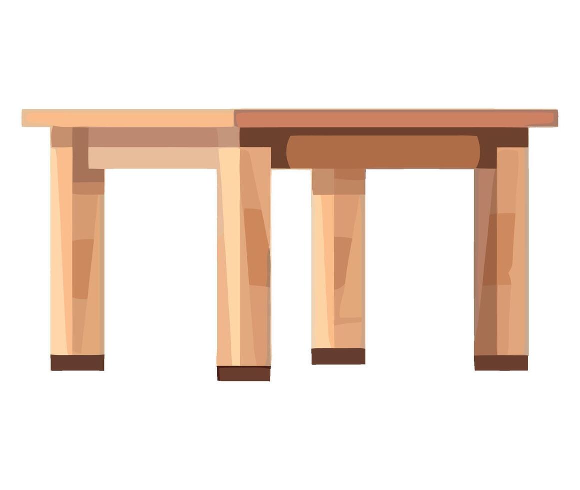 Wooden table with legs illustration vector