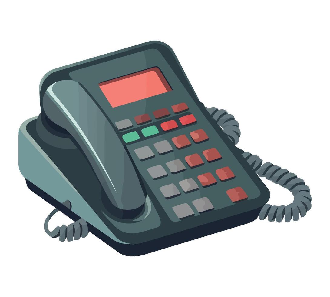 An old telephone on a white background vector