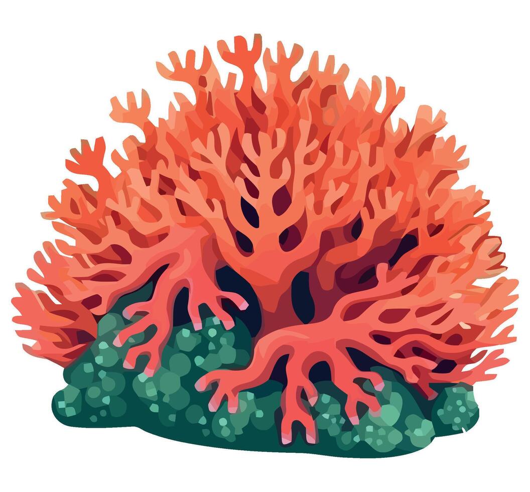 A coral reef with red and green plants vector