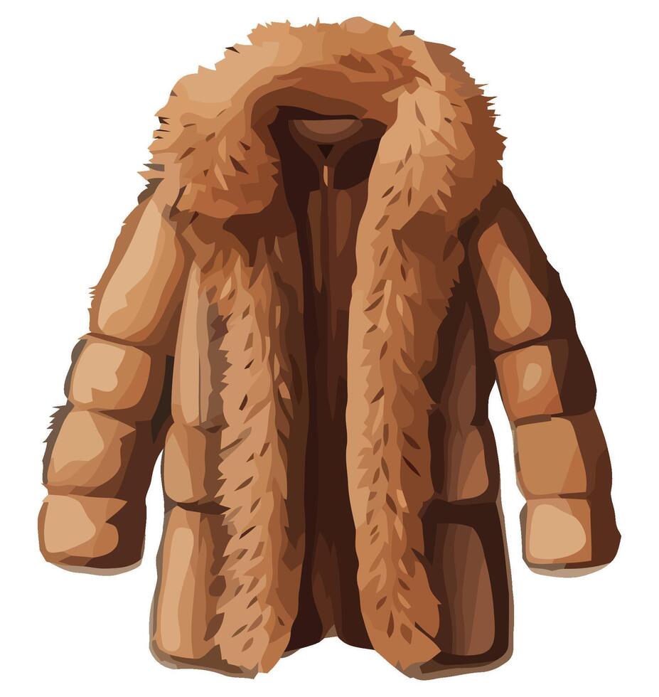 An illustration of a fur coat vector