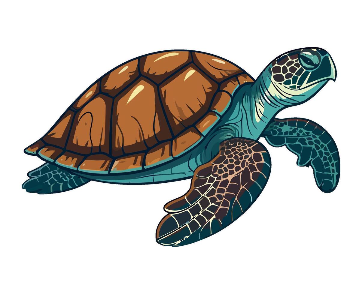 Sea turtle illustration vector