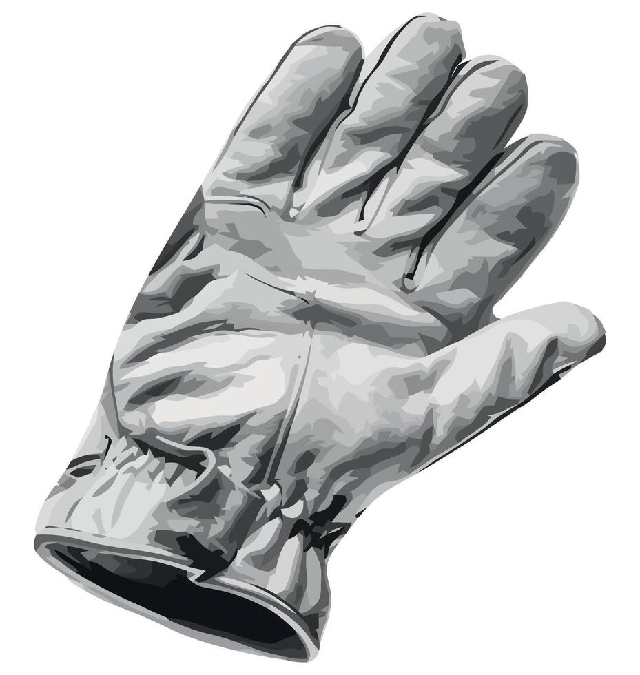 A pair of gloves with silver lining on a white background vector
