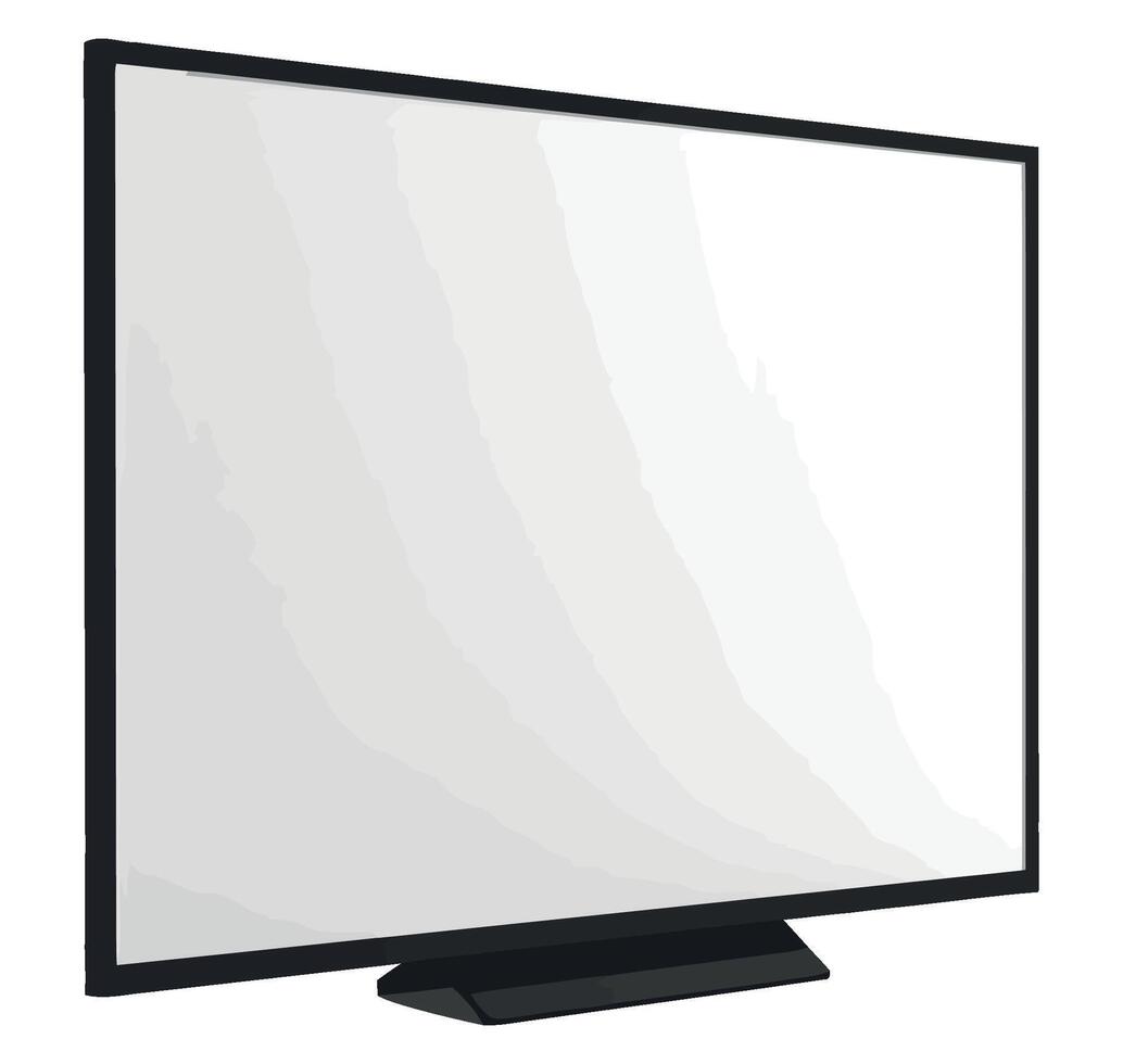 A flat screen television with a blank screen vector