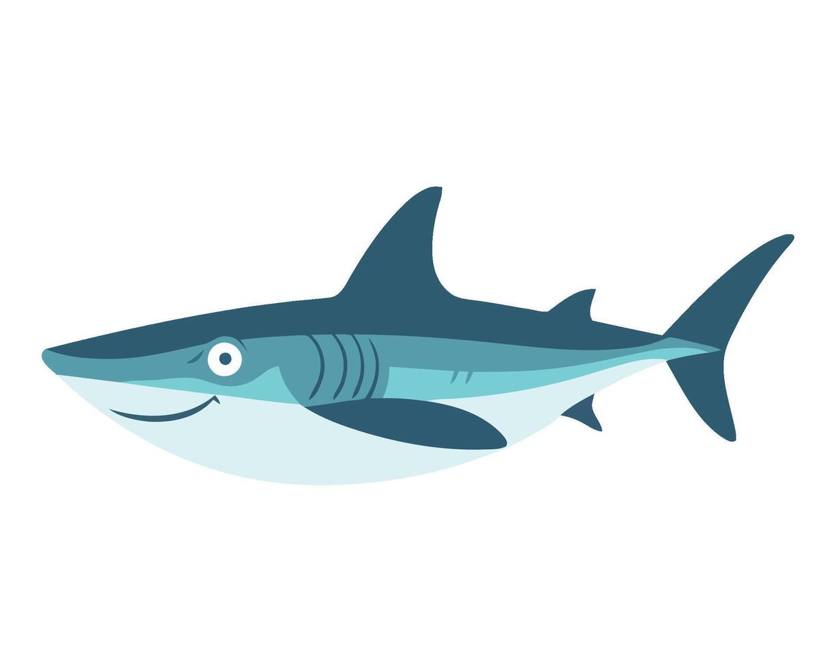 A cartoon shark with a big smile vector