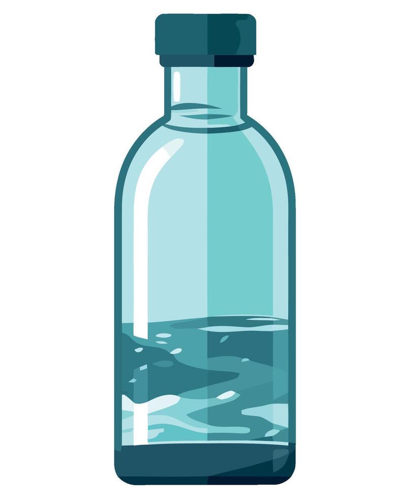 A bottle with water inside on a white background vector