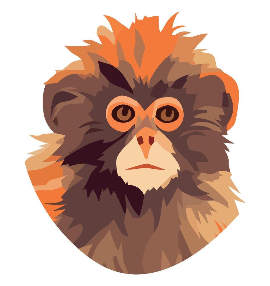 A monkey with orange hair and a big nose vector