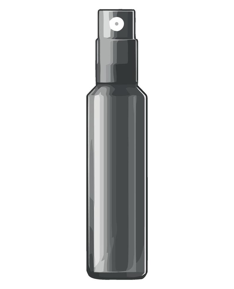 A black spray bottle on a white background vector