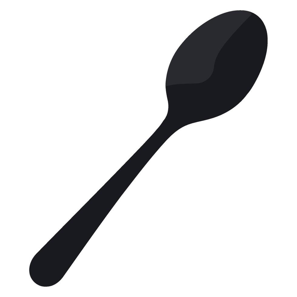 A black spoon on a white background vector