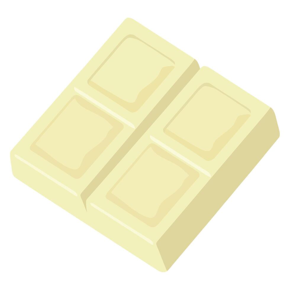 A block of white chocolate on a white background vector