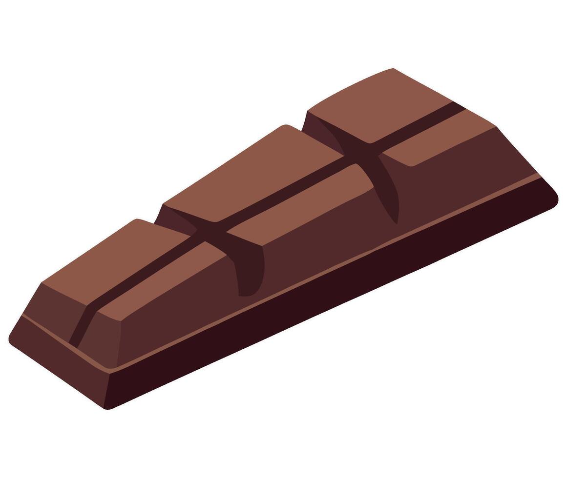 A chocolate bar is shown on a white background vector