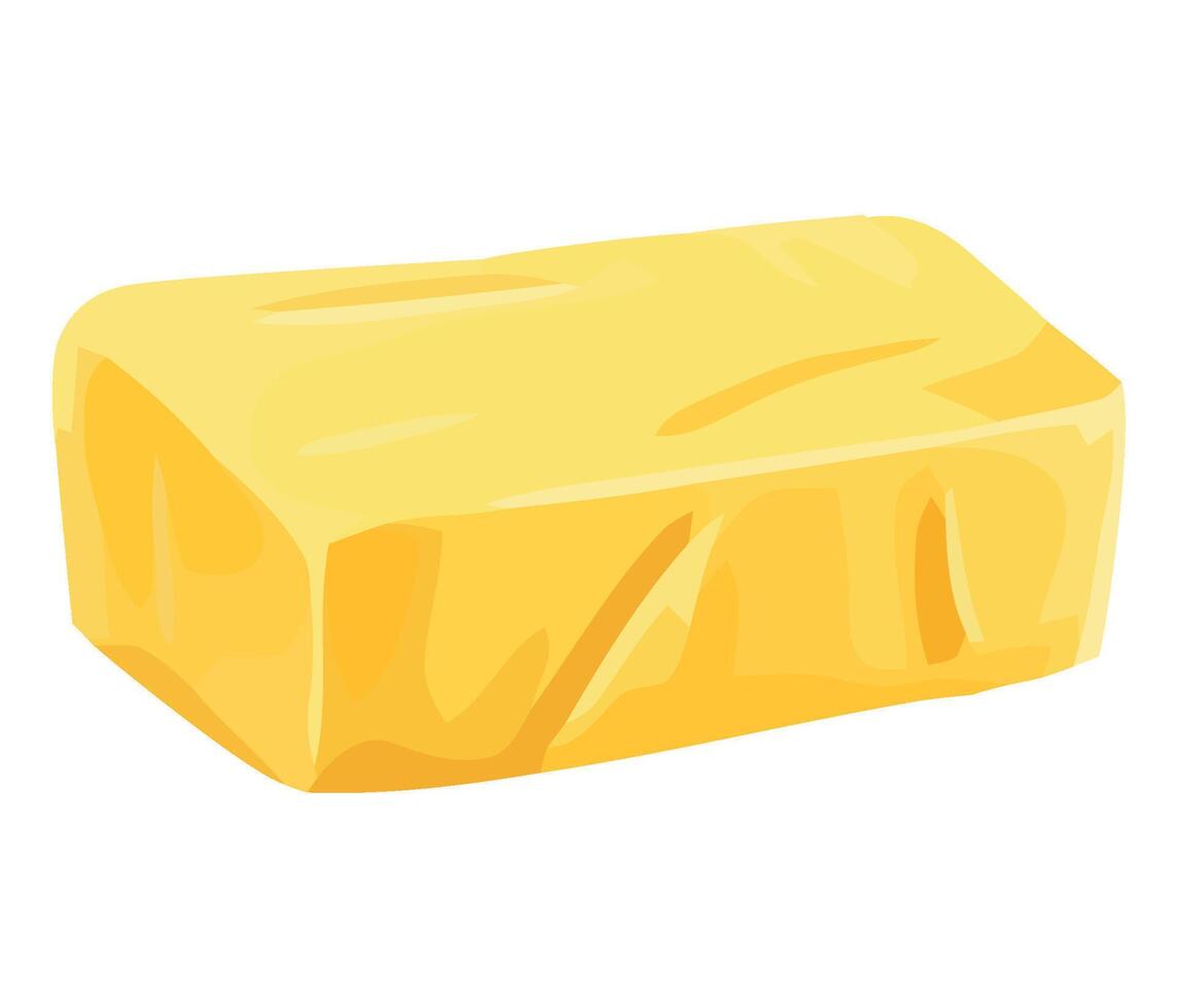 A block of butter on a white background vector
