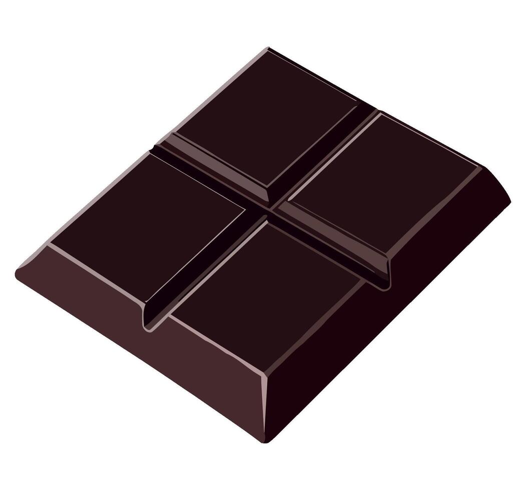 A chocolate bar is shown on a white background vector