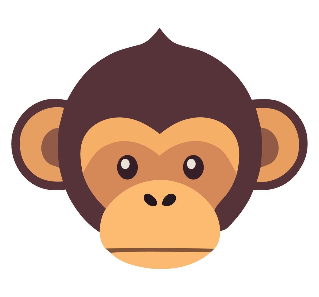 A monkey head with a brown face vector