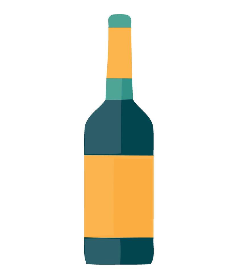 A bottle of wine on a white background vector