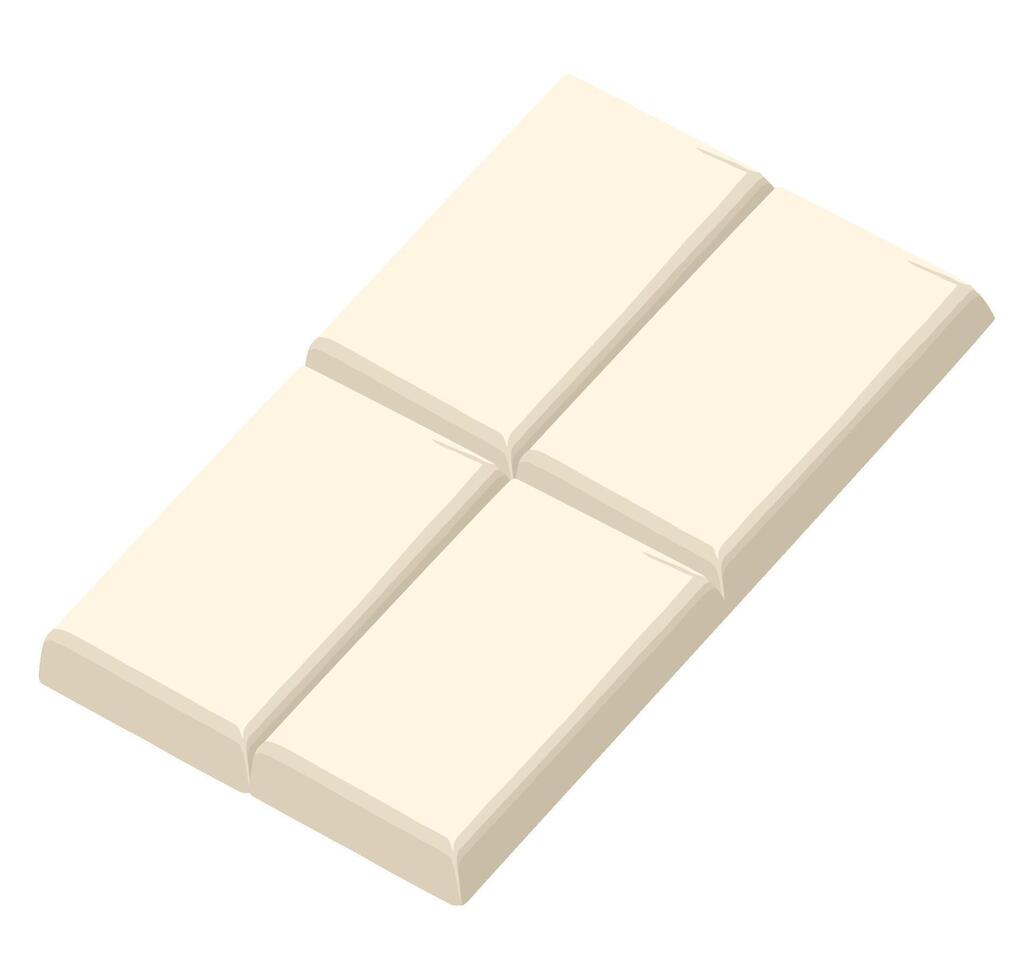 A white chocolate bar on a white background vector
