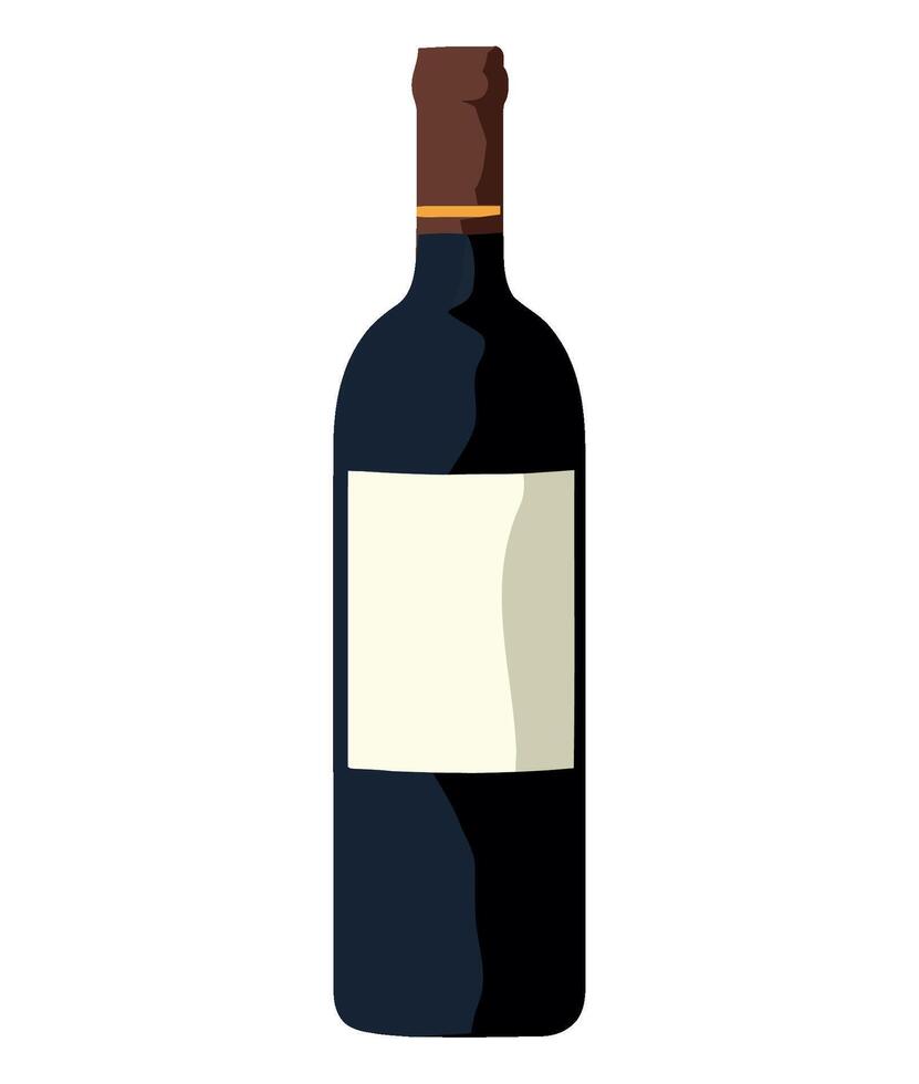 A bottle of wine on a white background vector