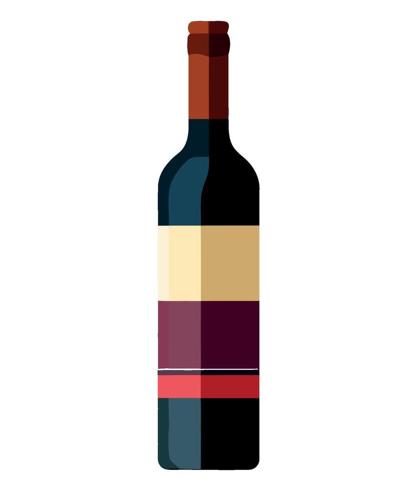 Wine bottle illustration vector