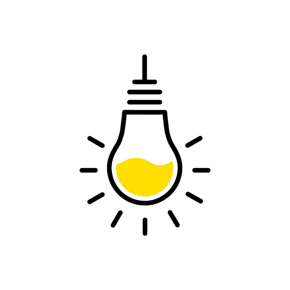 hanging lightbulb idea and creativity icon vector
