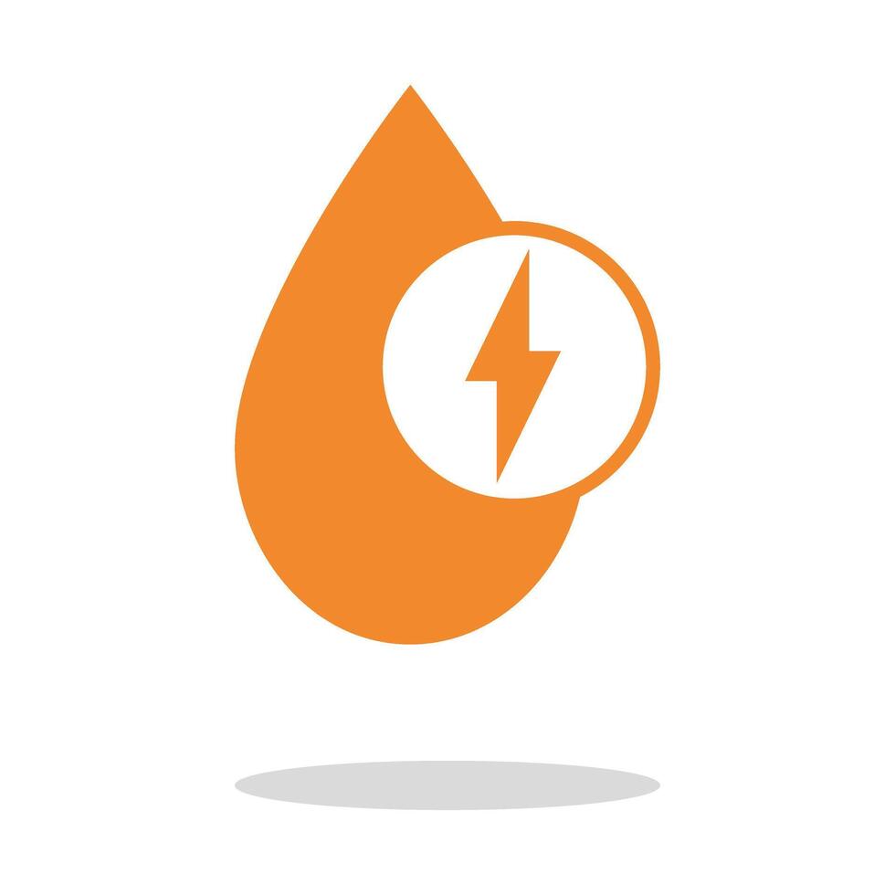 a drop of water with lightning bolt icon vector