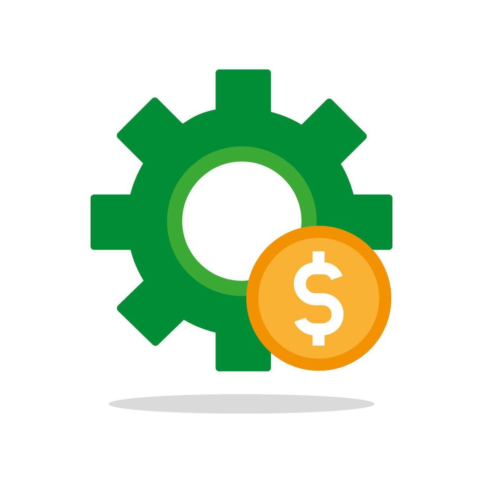 cogwheel with dollar coin money management illustration vector