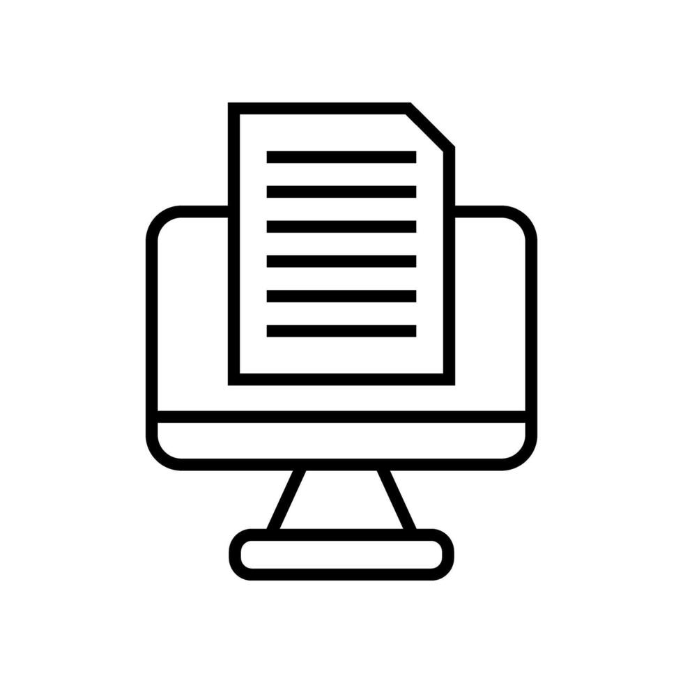 document and computer icon vector