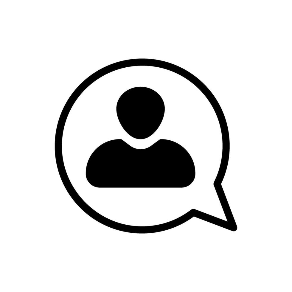 chat bubble with user profile icon vector
