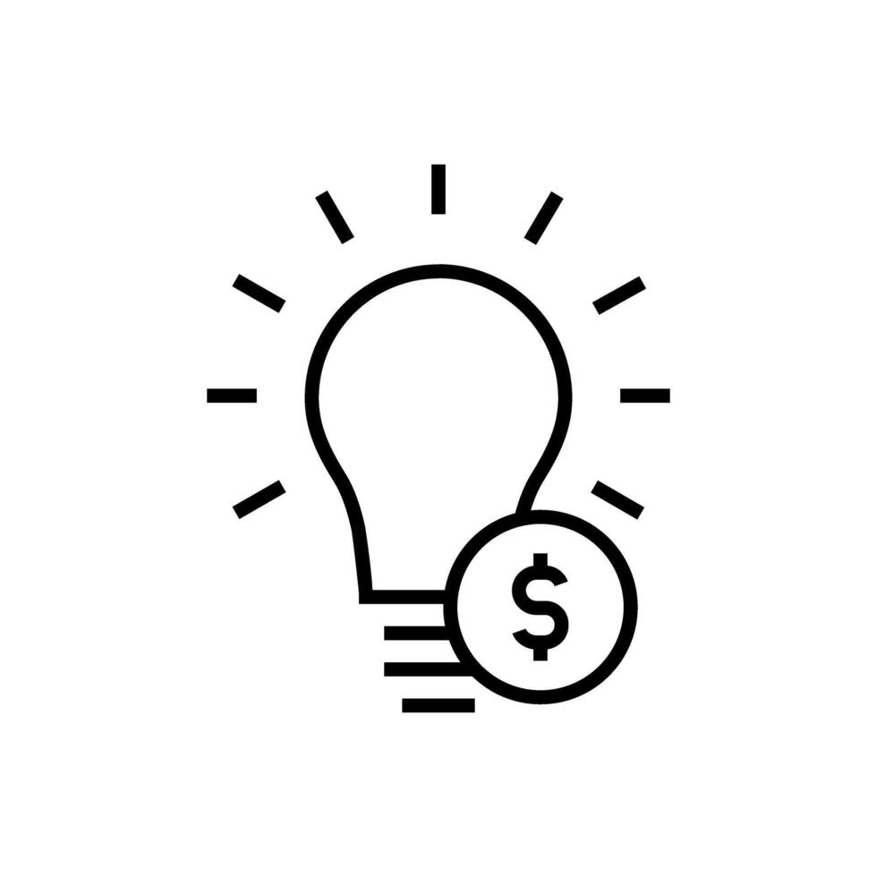 business idea lightbulb with money icon vector