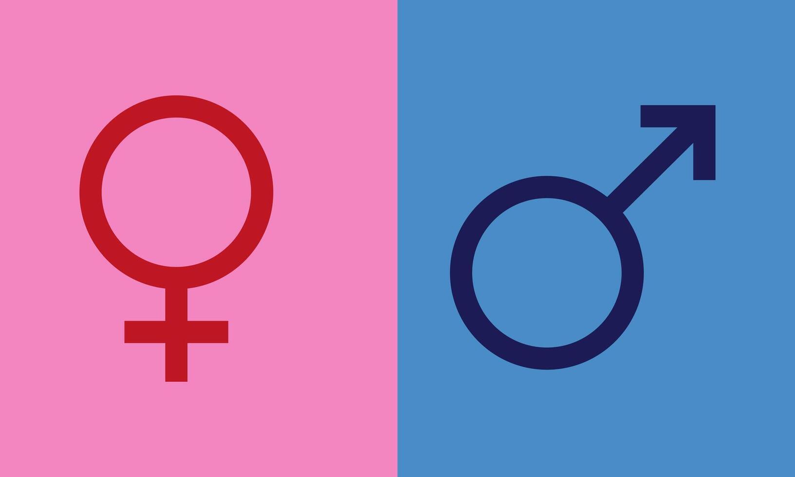 gender symbol in blue and pink background vector