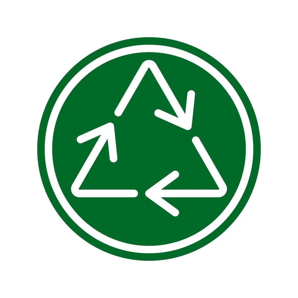 recycle symbol in a green circle vector