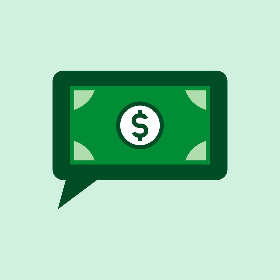 chatting bubble with money icon vector