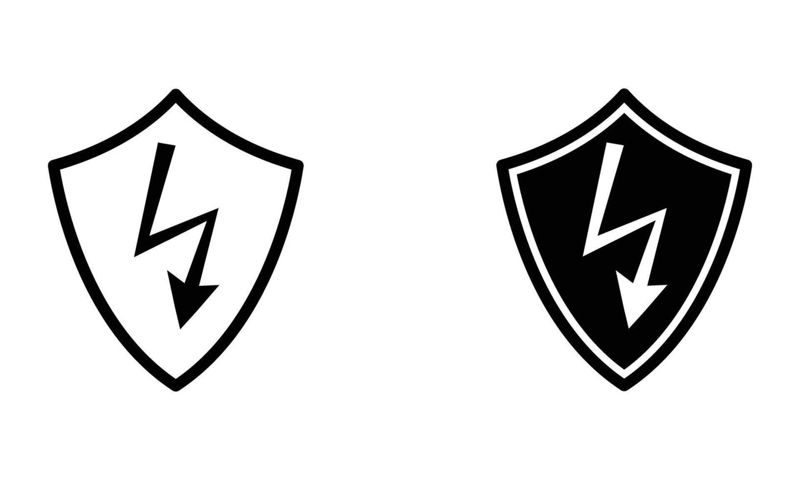 electricity voltage symbol with shield icon vector