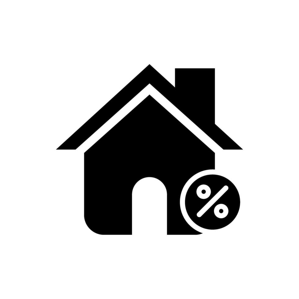 home with discount symbol icon vector