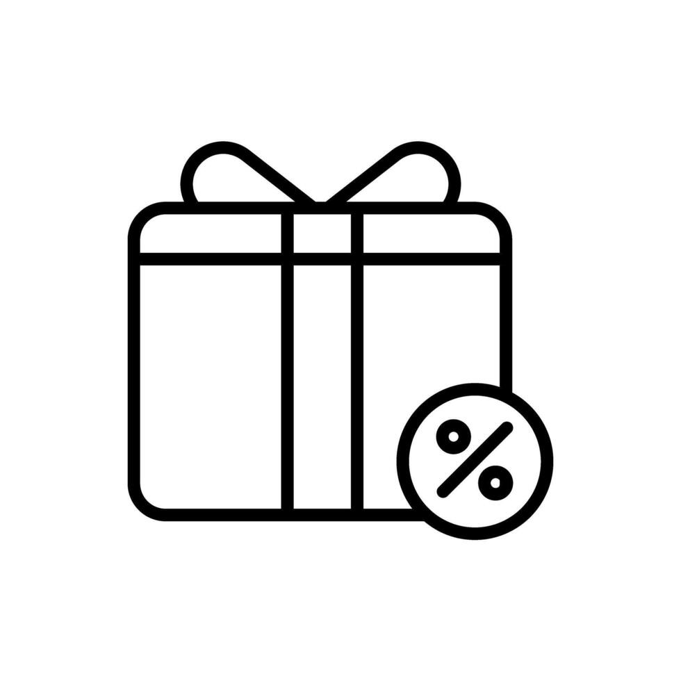 giftbox with discount symbol icon vector