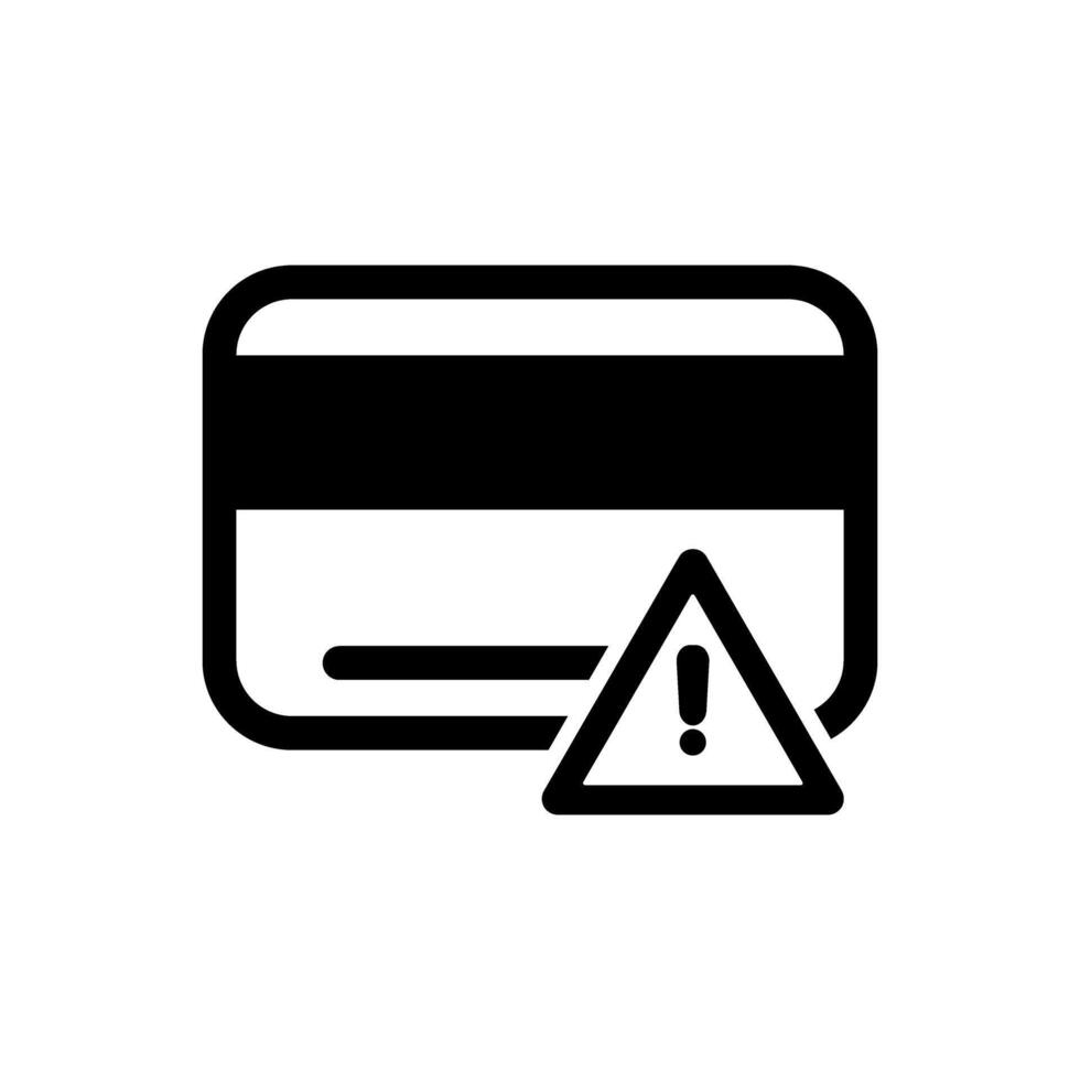 credit card with warning symbol vector