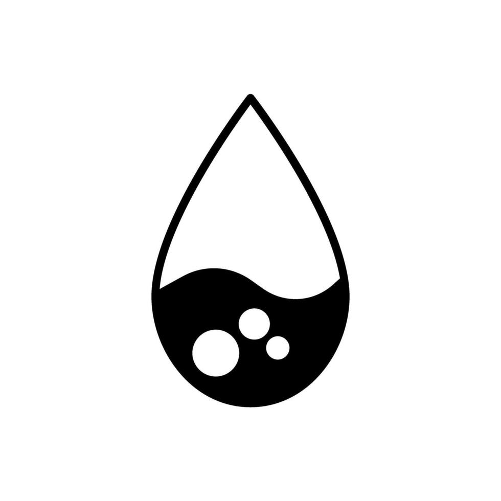 water drop with bubble icon vector
