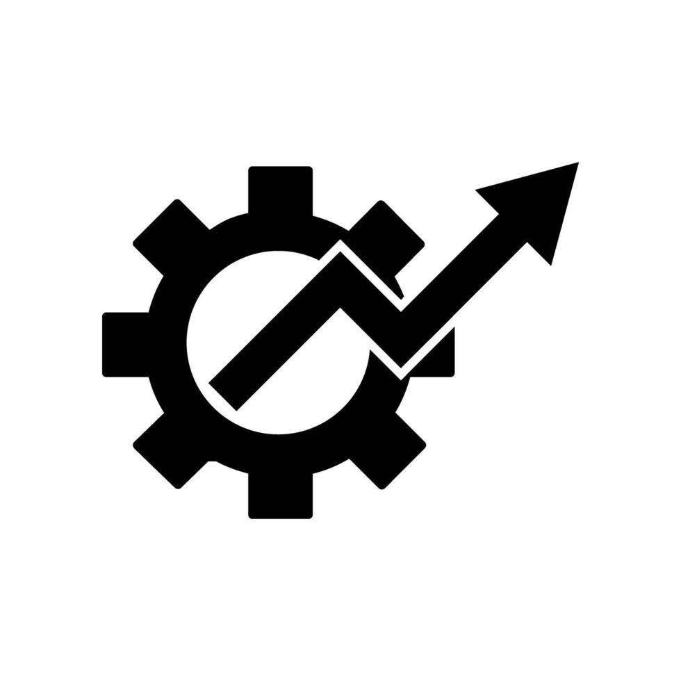 cog wheel gear with arrow up icon vector