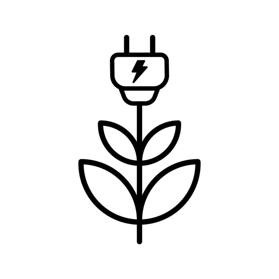 plant with power plug icon vector