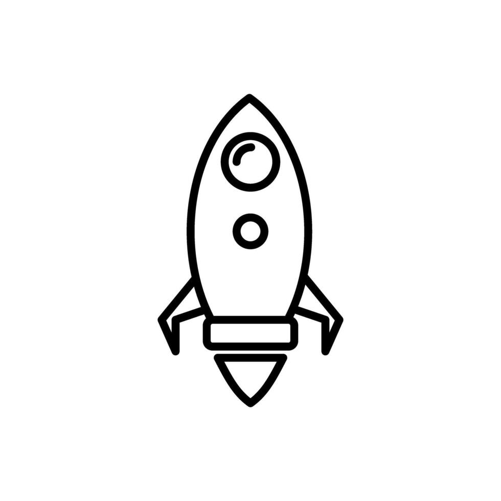 rocket spaceship launch icon vector
