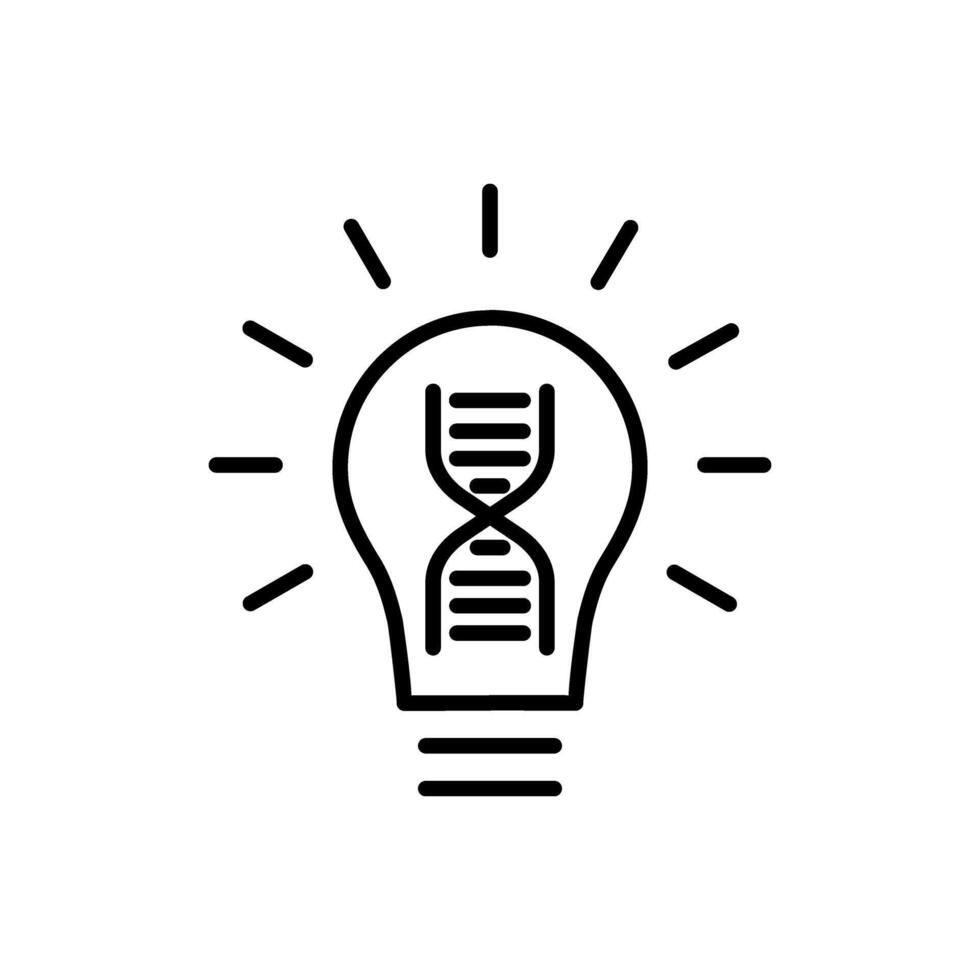 lightbulb with dna research idea icon vector